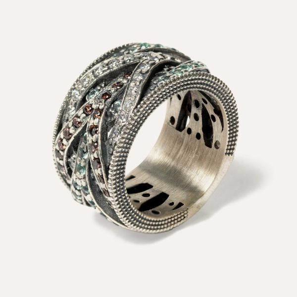 Anneau tricolore havane